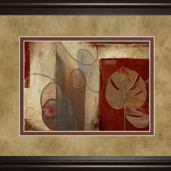 Inspiration In Crimson By Patricia Pinto - Framed Print Wall Art - Light Brown