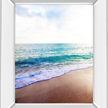 Golden Sands Il By Susan Bryant - Mirror Framed Print Wall Art - Light Blue