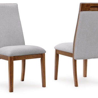 Lyncott - Silla de comedor tapizada (juego de 2) - Beige/Marrón