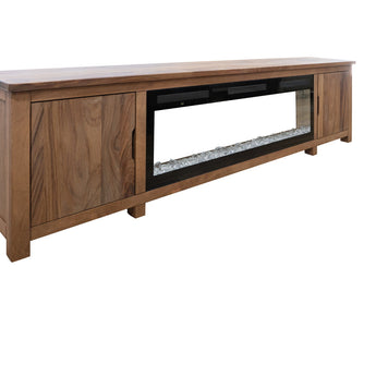 Parota - 93" Electric Fireplace - Dark Brown