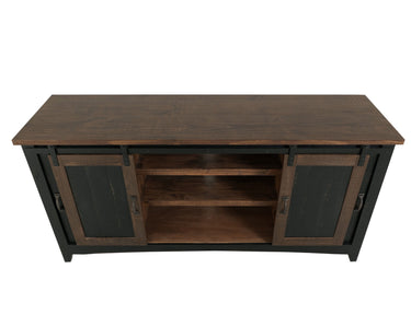 Pueblo TV Stand / Console / Wall Unit Black / Medium Brown - detail