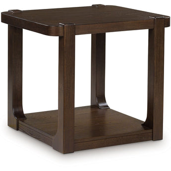 Breckington - Rectangular End Table - Dark Brown
