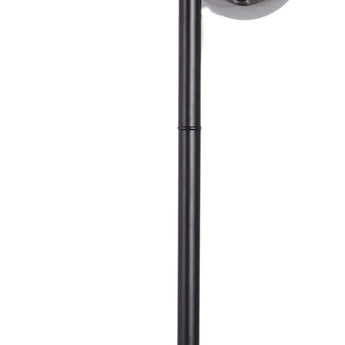 "Globe Cascade" Metal Floor Lamp With Glass Globes - Polished Chrome / Smoked Glass