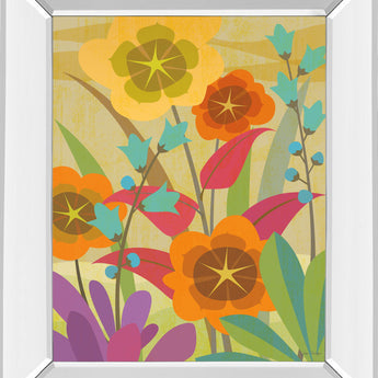 Flowerbed By Cary Phillips - Mirror Framed Print Wall Art - Orange