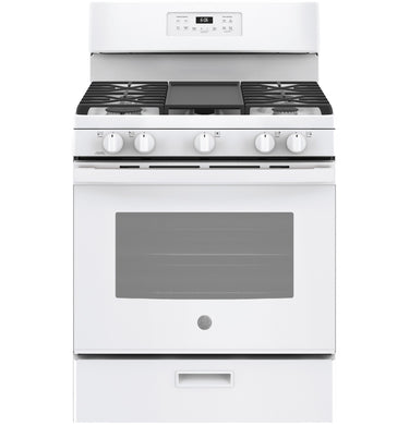 GE 30" Freestanding Gas Range, White - JGBS66DEKWW