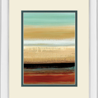 Horizon Lines I By Tesla Mirrored Frame - Light Brown