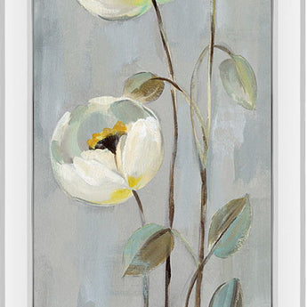 Neutral Branches II On Gray By Silvia Vassileva - Mirrored Frame Wall Art - Light Gray