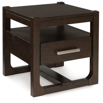 Breckington - Square End Table - Dark Brown