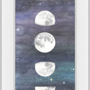 Moon Chart I By Naomi Mccavitt - Mirror Framed Print Wall Art - Dark Gray