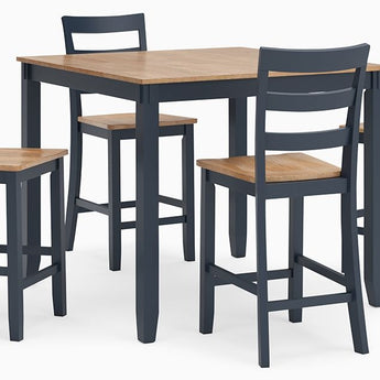 Gesthaven - Dining Room Counter Table Set (Set of 5) - Natural / Blue