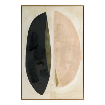 Sage - Framed Painting - Beige