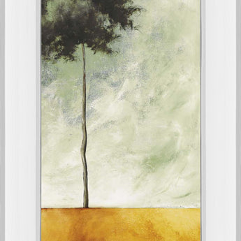 Palms Left - Mirror Framed Print Wall Art - Dark Gray