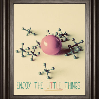 Enjoy The Little Things By Gail Peck - Framed Print Wall Art - Beige