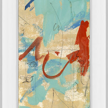 Composition 4b By Melissa Wang - Mirror Framed Print Wall Art - Light Blue