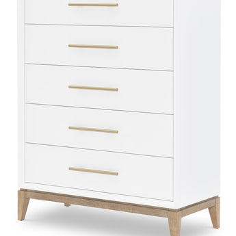 Melrose - Drawer Chest - Cloud White And Desert Oak