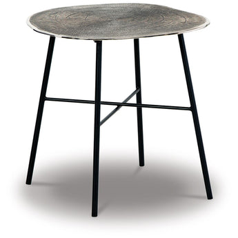 Laverford - Round End Table - Chrome / Black