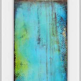 Fisher Island Il By Erin Ashley - Mirror Framed Print Wall Art - Light Blue