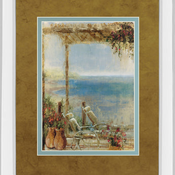 Ocean Retreat Il By Stiles - Mirror Framed Print Wall Art - Light Brown