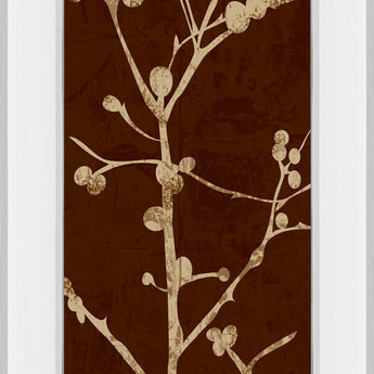 Branching Out Il By Diane Stimson - Mirror Framed Print Wall Art - Dark Brown