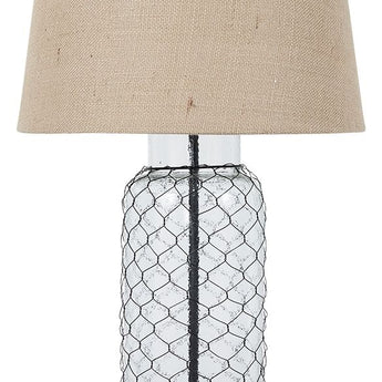 Sharmayne - Glass Table Lamp - Wrapped with Wire - White