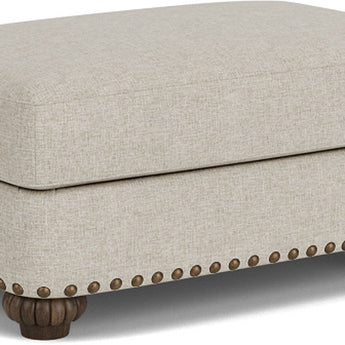 Patterson - Fabric Ottoman, Nailhead Trim
