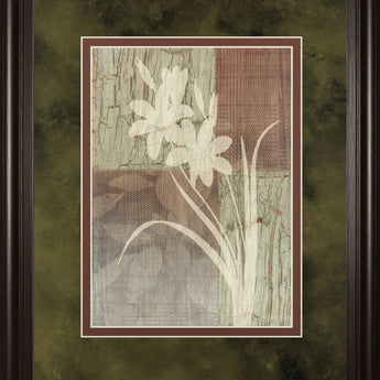 Lily Silhouette By Various - Framed Print Wall Art - Light Brown