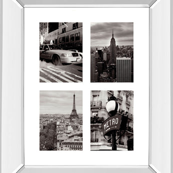 City Composite By Joseph Eta - Mirror Framed Print Wall Art - Dark Gray