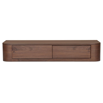 Round - Off Floating Console Table - Walnut / Brown