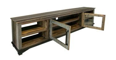 Loft TV Stand Two Tone Gray / Brown - detail