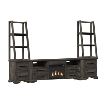Park Ridge - 4 Piece Entertainment Unit With 71'' TV Console - Charcoal