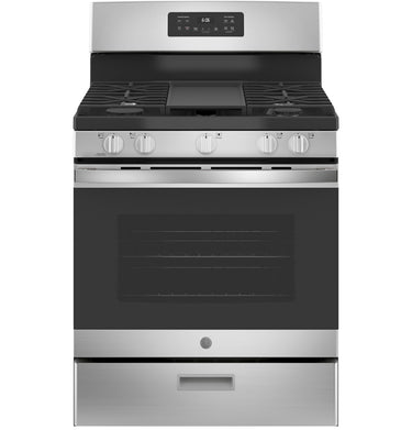 GE 30" Freestanding Gas Range, Stainless Steel - JGBS66REKSS