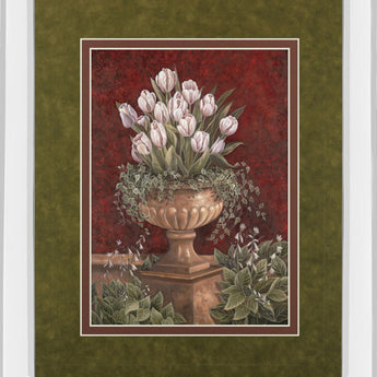 Alexa's Tulips By Betsy Brown - Mirror Framed Print Wall Art - Red
