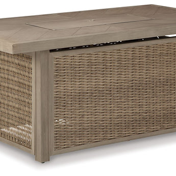 Beachcroft - Rectangular Fire Pit Table - Beige
