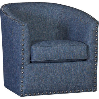 Mayo 8080 Series Transitional Swivel Barrel Chair with Nailheads