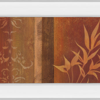 Leaf Silhouette Il By Jordan Grey - Mirror Framed Print Wall Art - Dark Brown