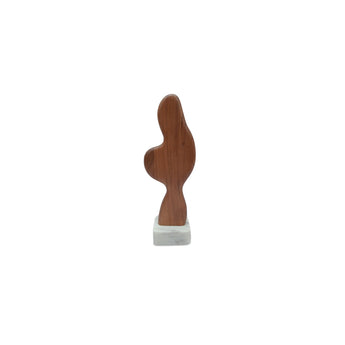 Eon - Wood And Marble Sculpture 1 - Brown