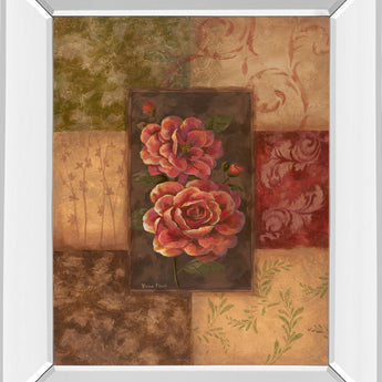 Camellias On Chocolate By Vivian Flasch - Mirror Framed Print Wall Art - Red