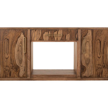 Balam - 1 Drawer & 2 Door Electric Fireplace - Light Brown