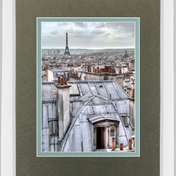 Paris Rooftops By Assaf Frank - Mirror Framed Print Wall Art - Dark Gray