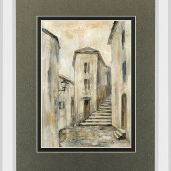 European Village I V2 By Silvia Vassileva Mirrored Frame - Light Brown