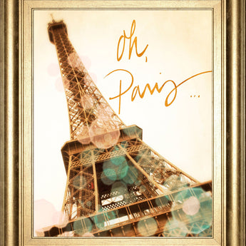 Oh Paris By Emily Navas - Framed Print Wall Art - Beige