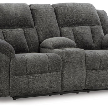 Frohn - Dbl Reclining Loveseat with Console - Graphite