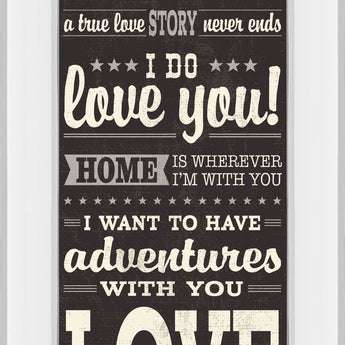 L-o-v-e Ill By Pela Studio - Mirror Framed Print Wall Art - Balck - Black