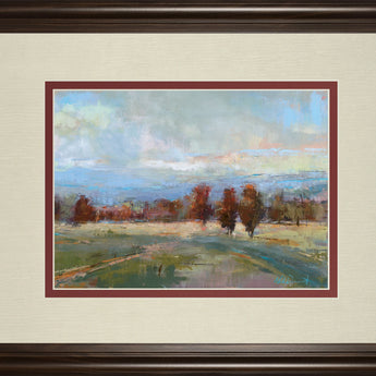 River Run By Louis Bourne - Framed Print Wall Art - Light Blue