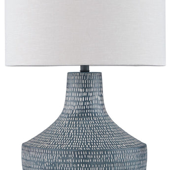 Schylarmont - Metal Table Lamp - Antique Gray / White