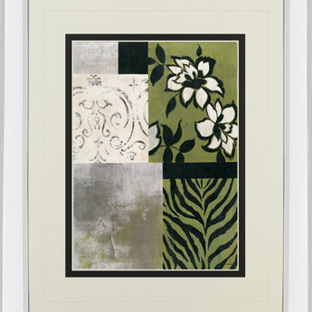 Playing With Patterns Il By Cheryl Martin - Mirror Framed Print Wall Art - Green
