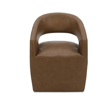 Barrow - Rolling Dining Chair Leather - Tan