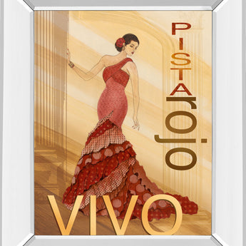 Pista Rojo By Tava Studio Mirror Framed Print Wall Art - Red