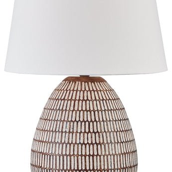 Darrich - Metal Table Lamp - Beige / White