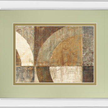 Circular Sculpture By Wild Apple Portfolio - Mirror Framed Print Wall Art - Light Brown